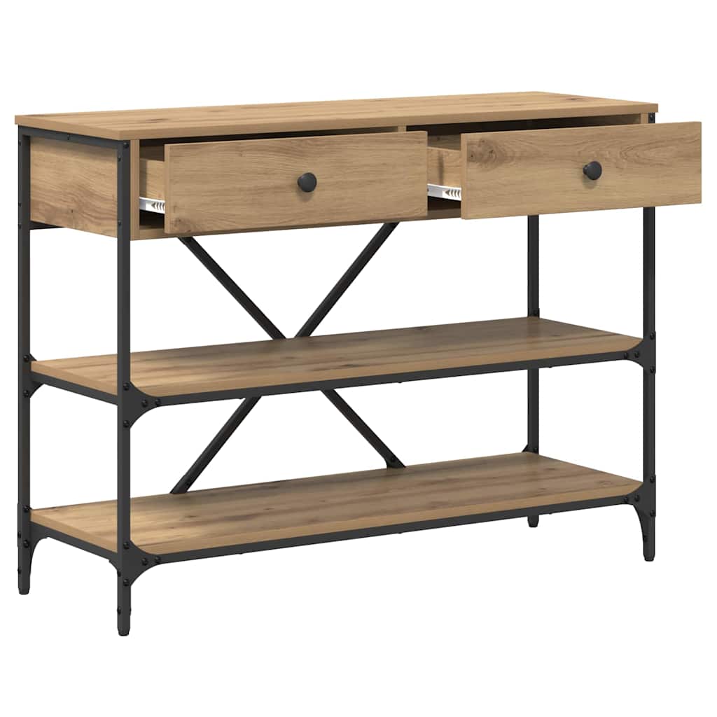 Konzolna stolica s ladicama Smeđa 100 x 34,5 x 75 cm boja drva