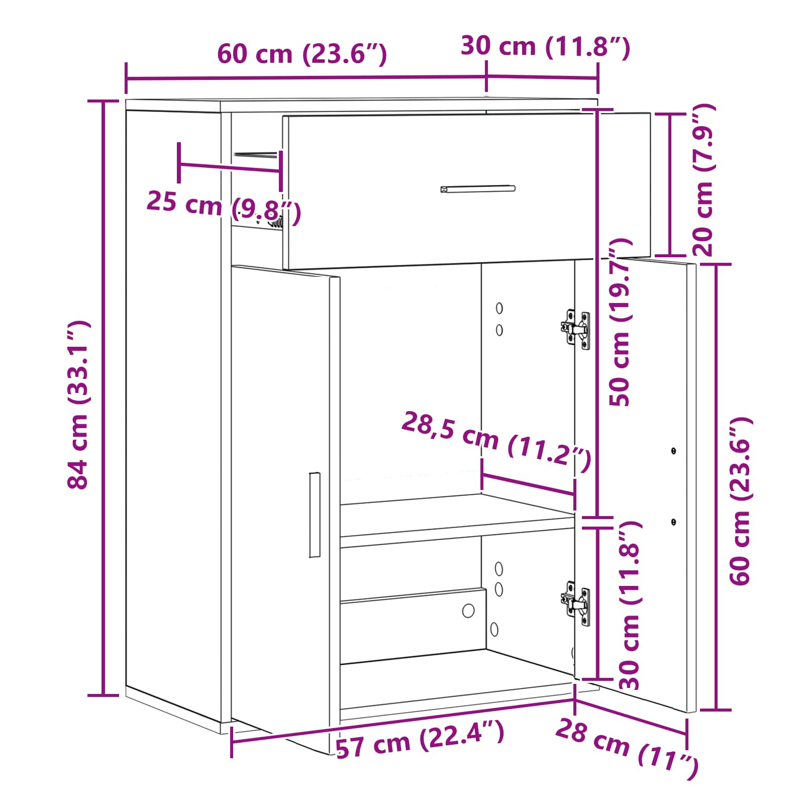 Kreveta Umjetnički hrast 60 x 30 x 84 cm Konstruirano drvo