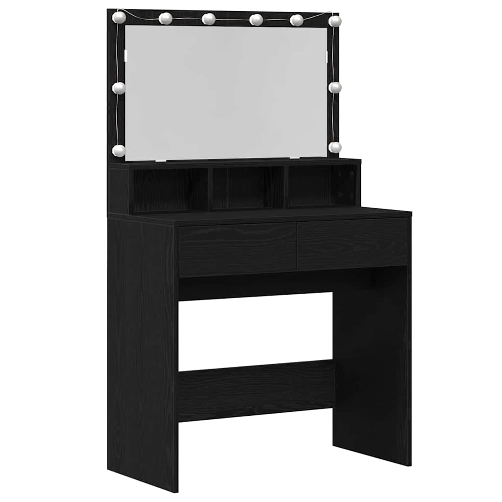 Toaletni stol Crni hrast 80 x 41 x 134,5 cm Konstruirano drvo