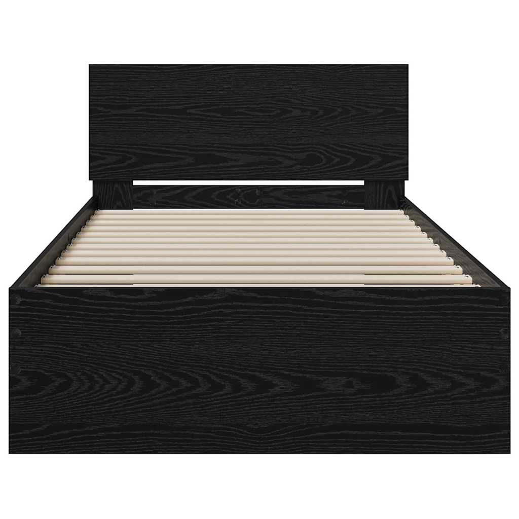 Krevetna konstrukcija Crni hrast 90 x 200 cm Konstruirano drvo
