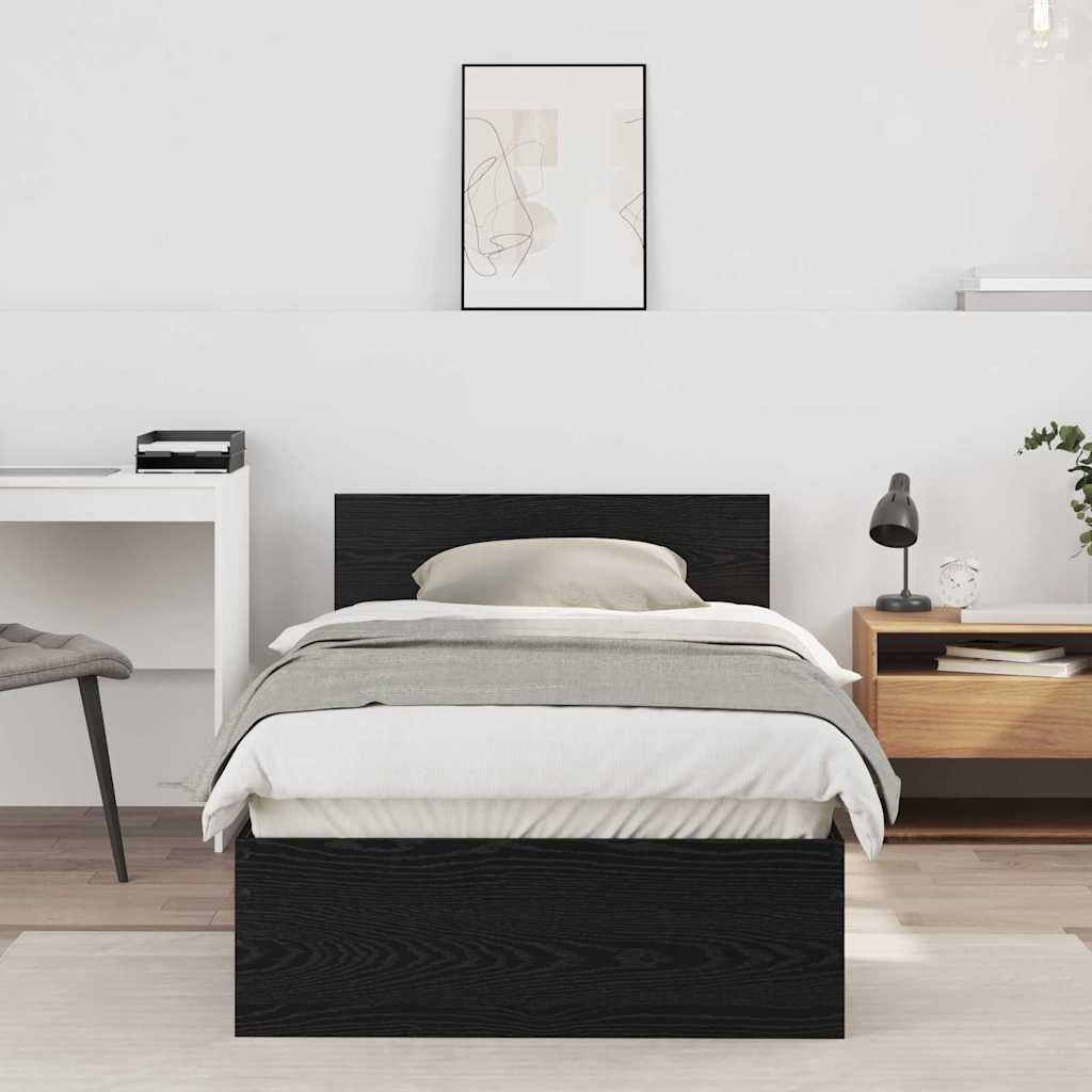Krevetna konstrukcija Crni hrast 90 x 190 cm Konstruirano drvo