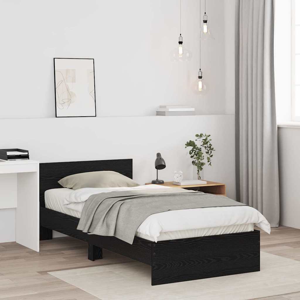 Krevetna konstrukcija Crni hrast 90 x 190 cm Konstruirano drvo