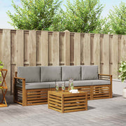 Set vanjskih sofa 5 kom. Prirodna i svijetlo siva