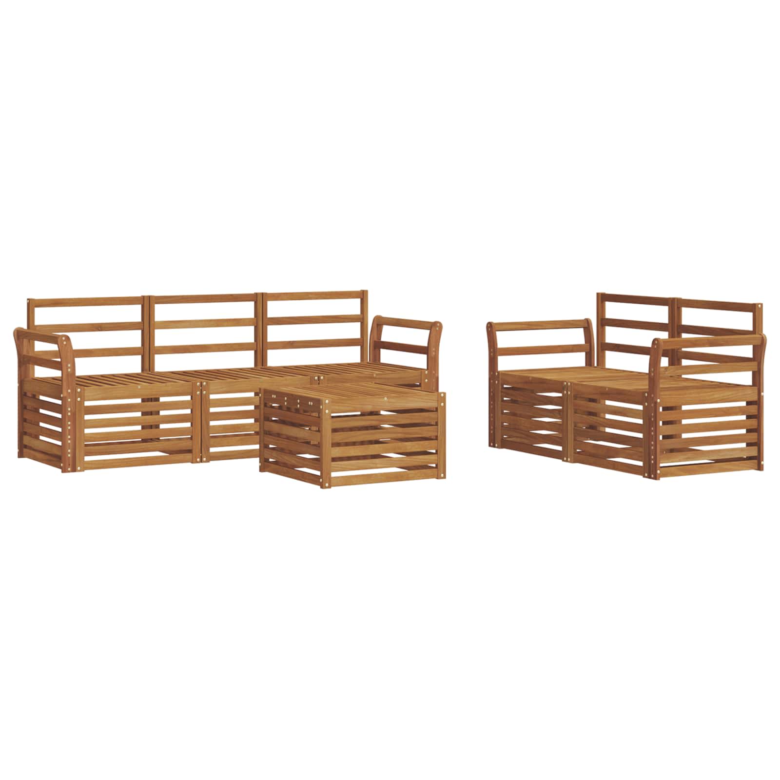 Setovi sofa 6 pcs Prirodna Čvrsto drvo akacije