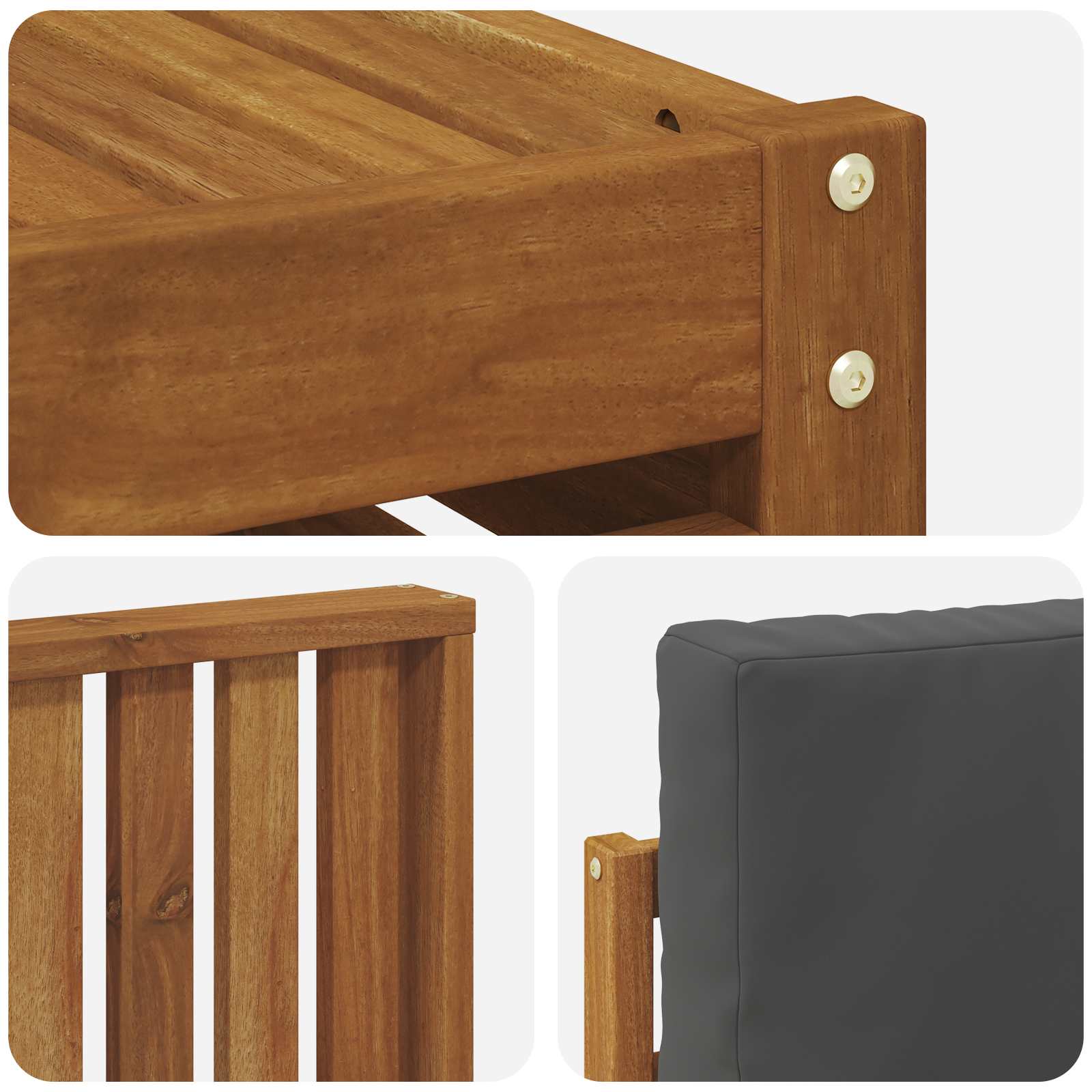 Set vanjskih sofa 7 pcs Prirodna i antracit Čvrsto drvo akacije