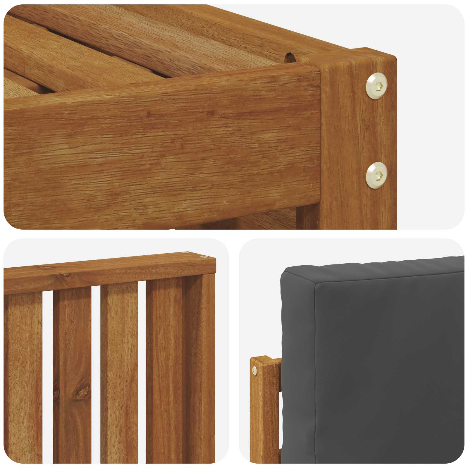 Setovi sofa 8 pcs Prirodna i antracit Čvrsto drvo akacije