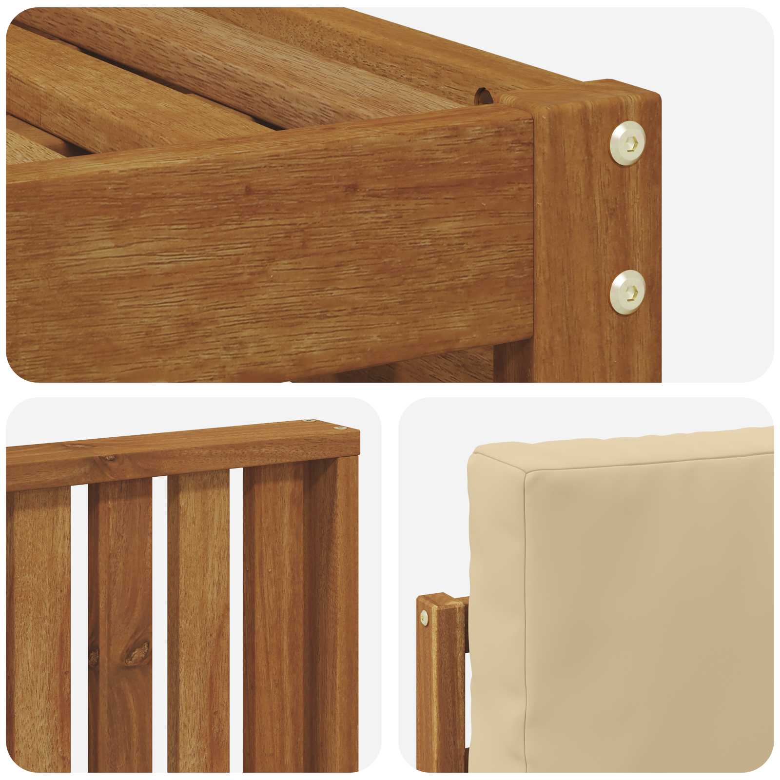 Setovi sofa s jastukom 8 pcs Prirodna i bež Čvrsto drvo akacije