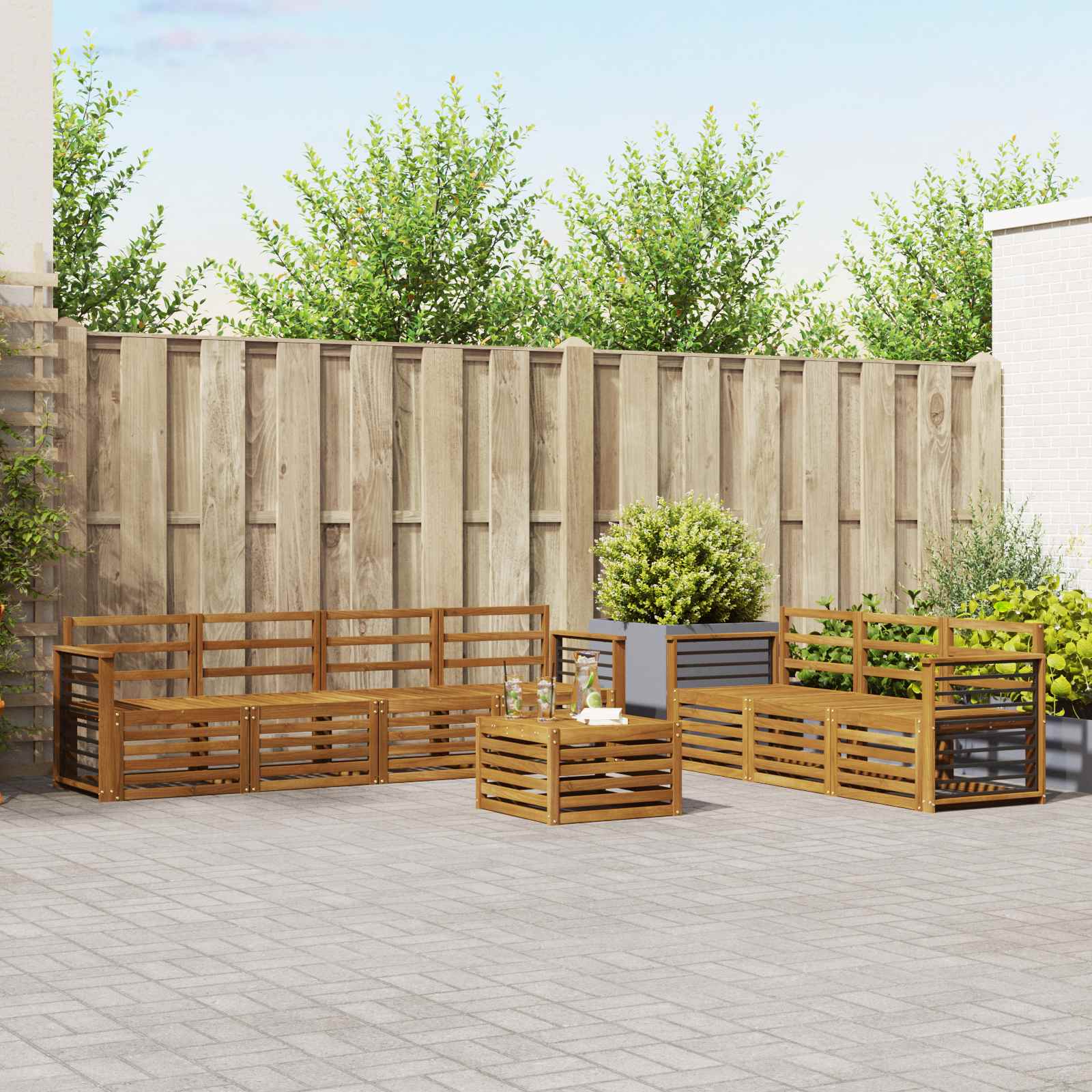 Setovi sofa 8 pcs Prirodna Čvrsto drvo akacije