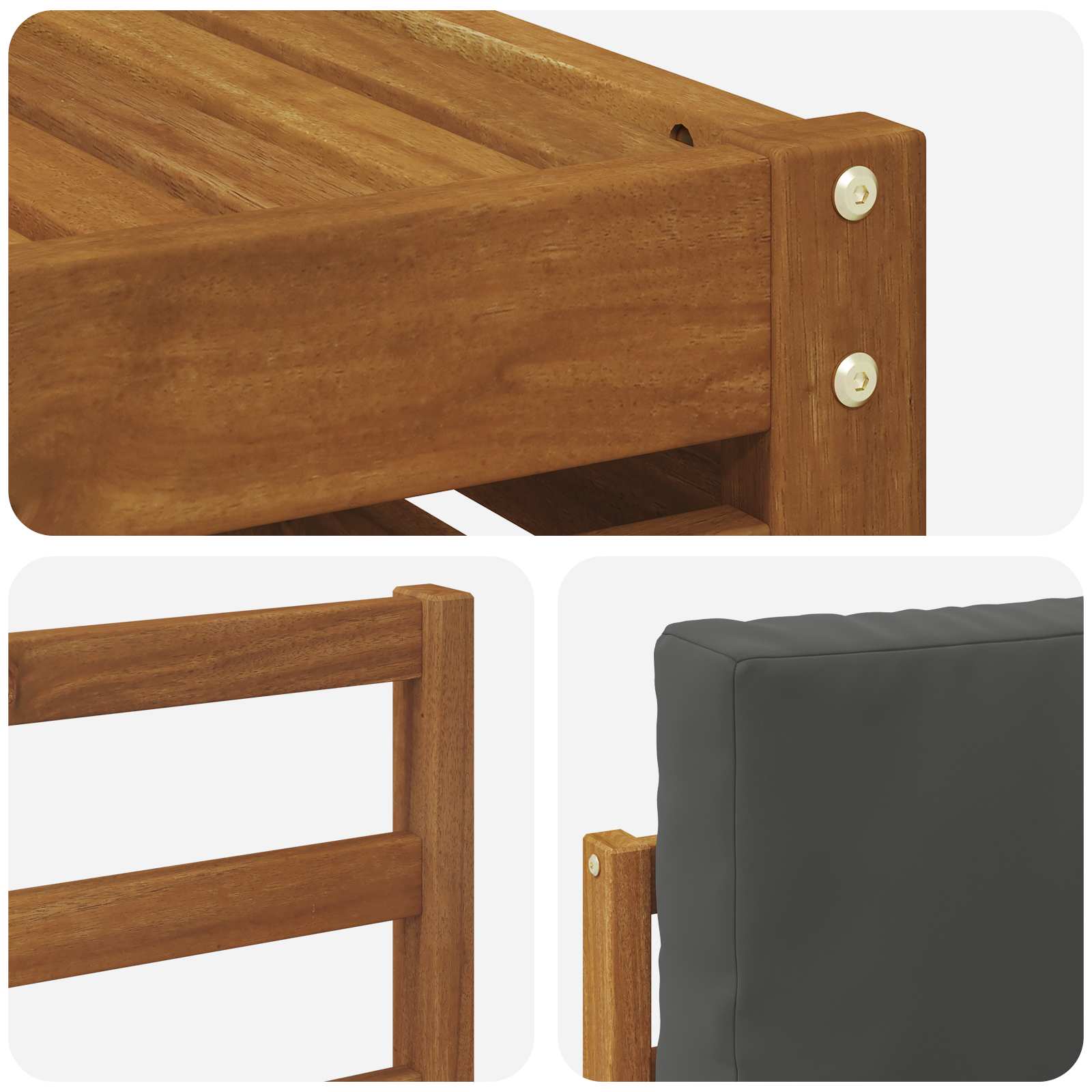 Set vanjskih sofa 8 pcs Prirodna i antracit Čvrsto drvo akacije
