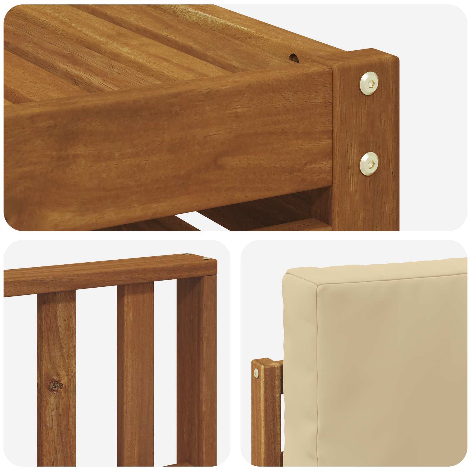 Set vanjskih sofa 8 pcs Prirodna i bež Čvrsto drvo akacije