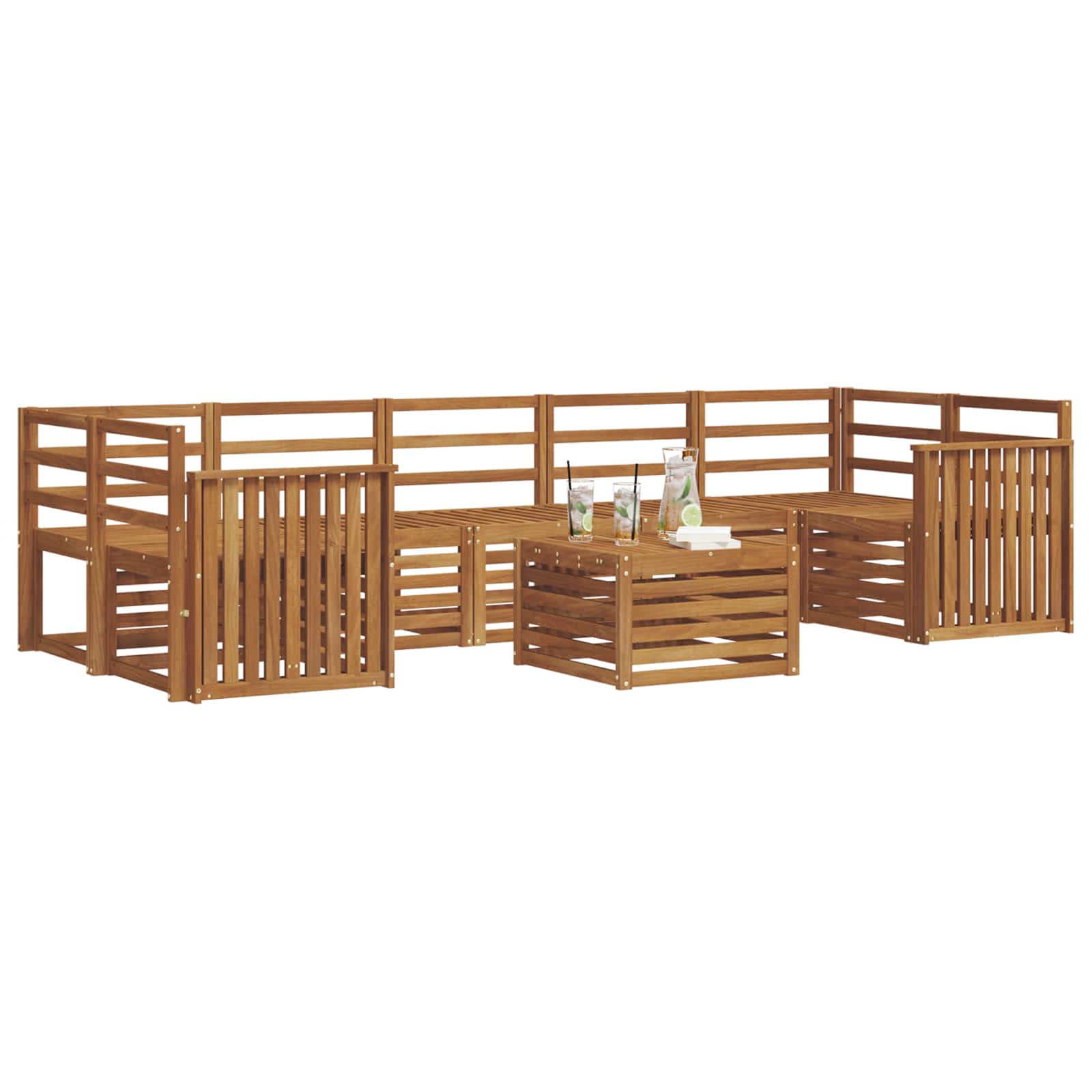 Setovi sofa 8 pcs Prirodna Čvrsto drvo akacije
