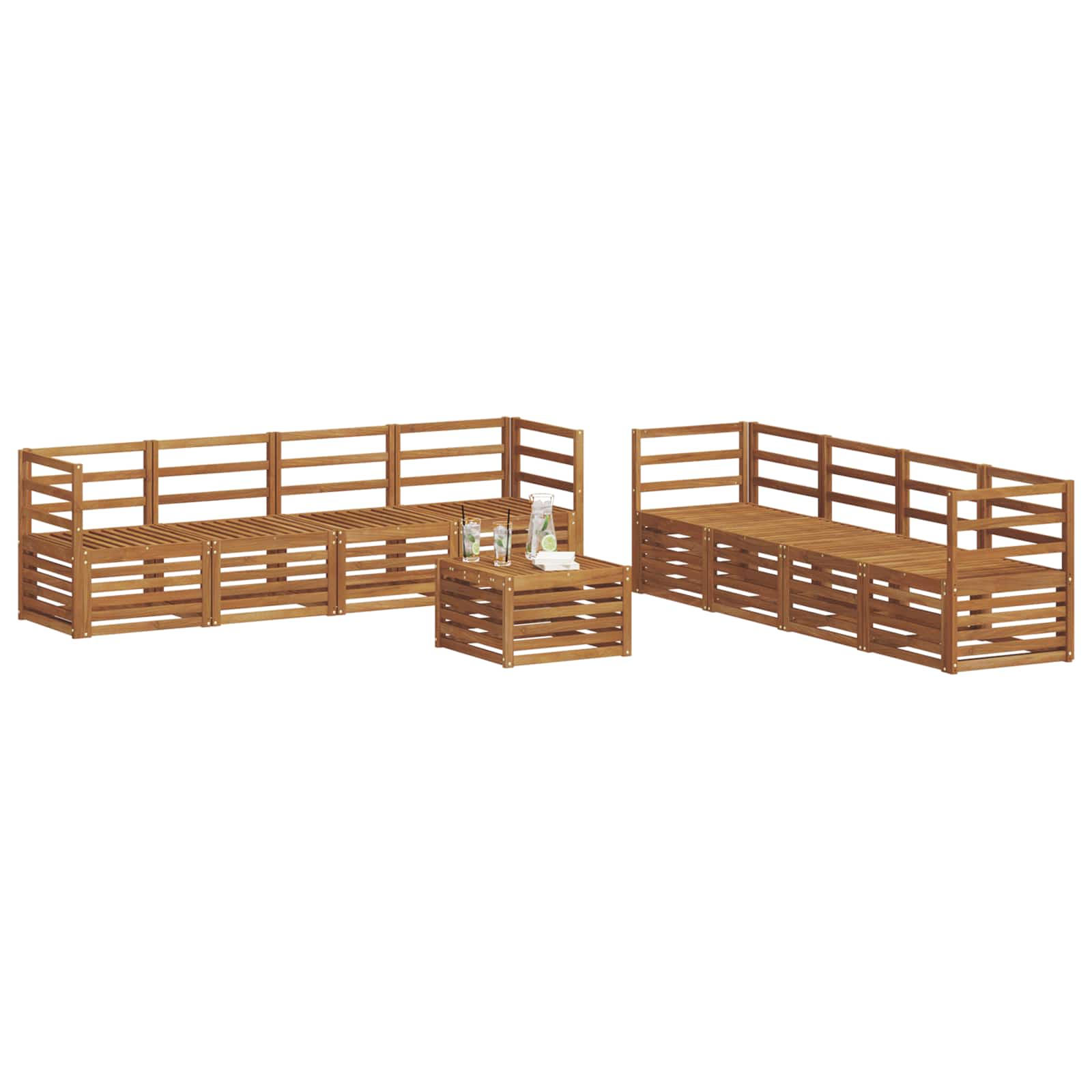 Setovi sofa 9 pcs Prirodna Čvrsto drvo akacije