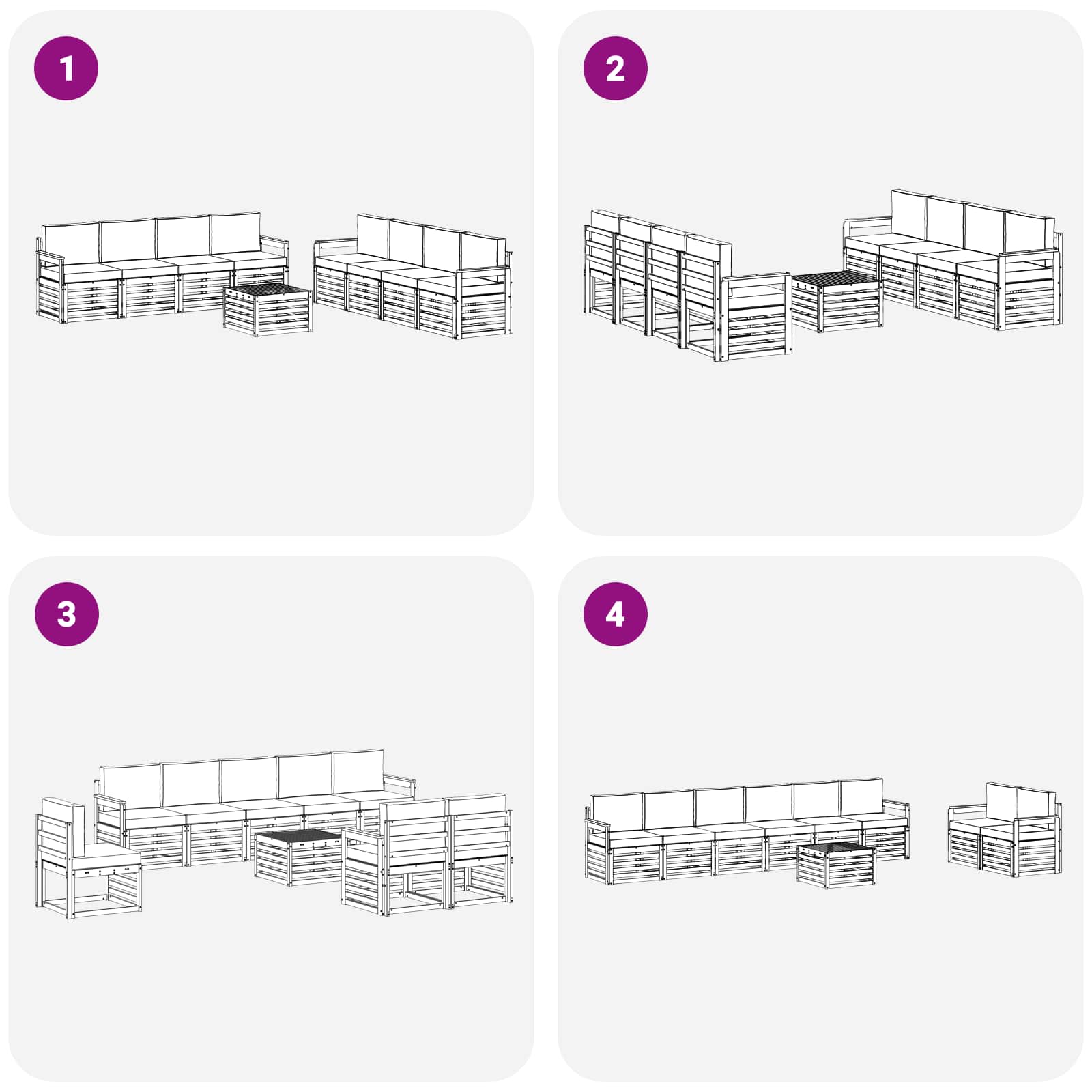 Setovi sofa 9 pcs Prirodna i krem Čvrsto drvo akacije
