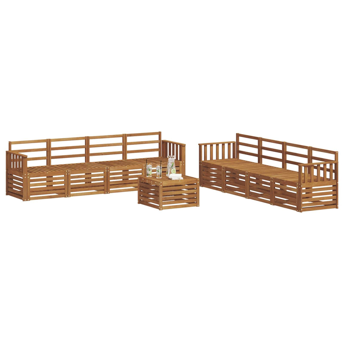 Set vanjskih sofa 9 kom. Prirodna