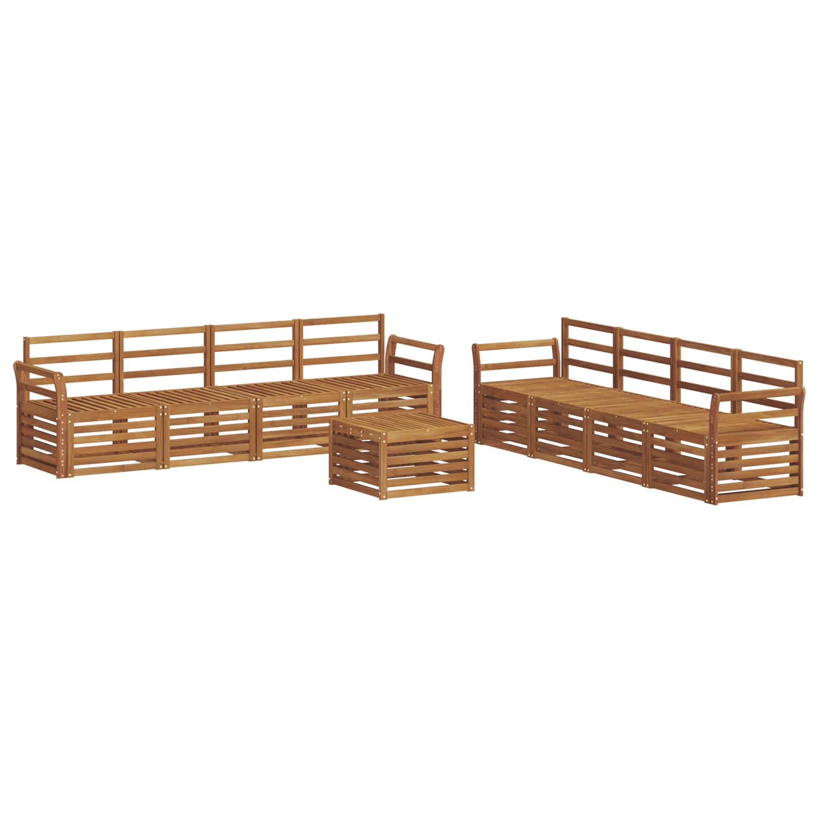 Setovi sofa 9 pcs Prirodna Čvrsto drvo akacije