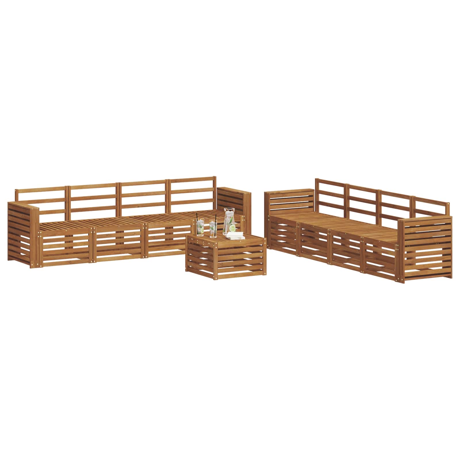Setovi sofa 9 pcs Prirodna Čvrsto drvo akacije