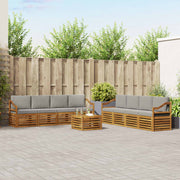 Set vanjskih sofa 9 kom. Prirodna i svjetlosiva