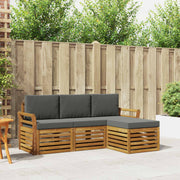 Set vanjskih sofa 4 kom. Prirodna i antracit Bijela 193,5 x 122,5 x 73 cm