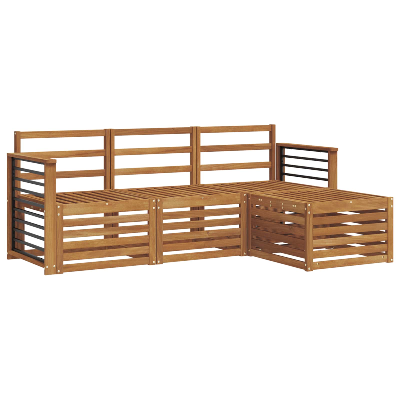 Setovi sofa 4 pcs Prirodna Čvrsto drvo akacije