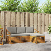 Set vanjskih sofa 4 kom. Prirodna i svijetlo siva Bijela 185,5 x 122,5 x 73 cm