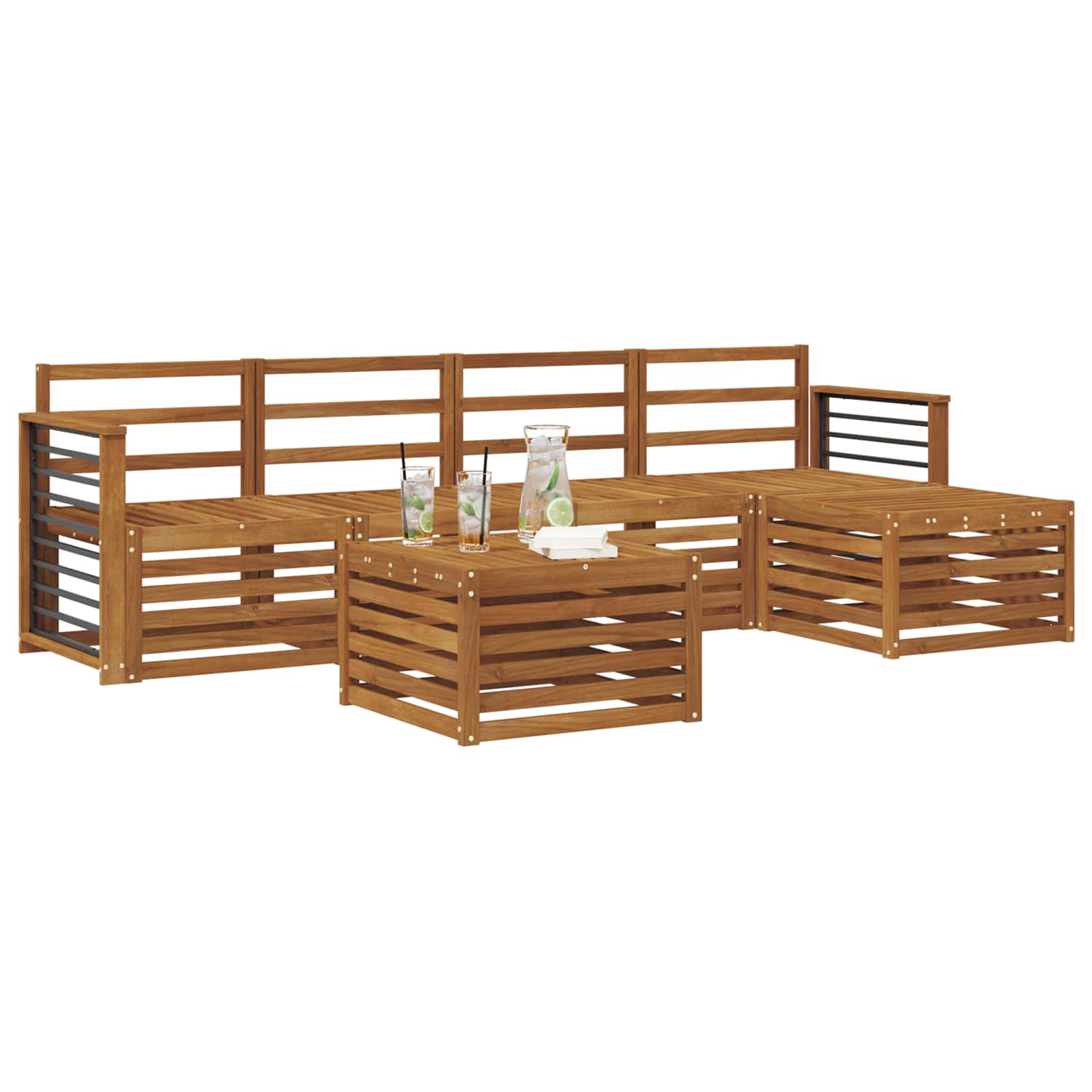Setovi sofa 6 pcs Prirodna Čvrsto drvo akacije