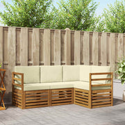 Setovi sofa 4 pcs Prirodna i krem Čvrsto drvo akacije
