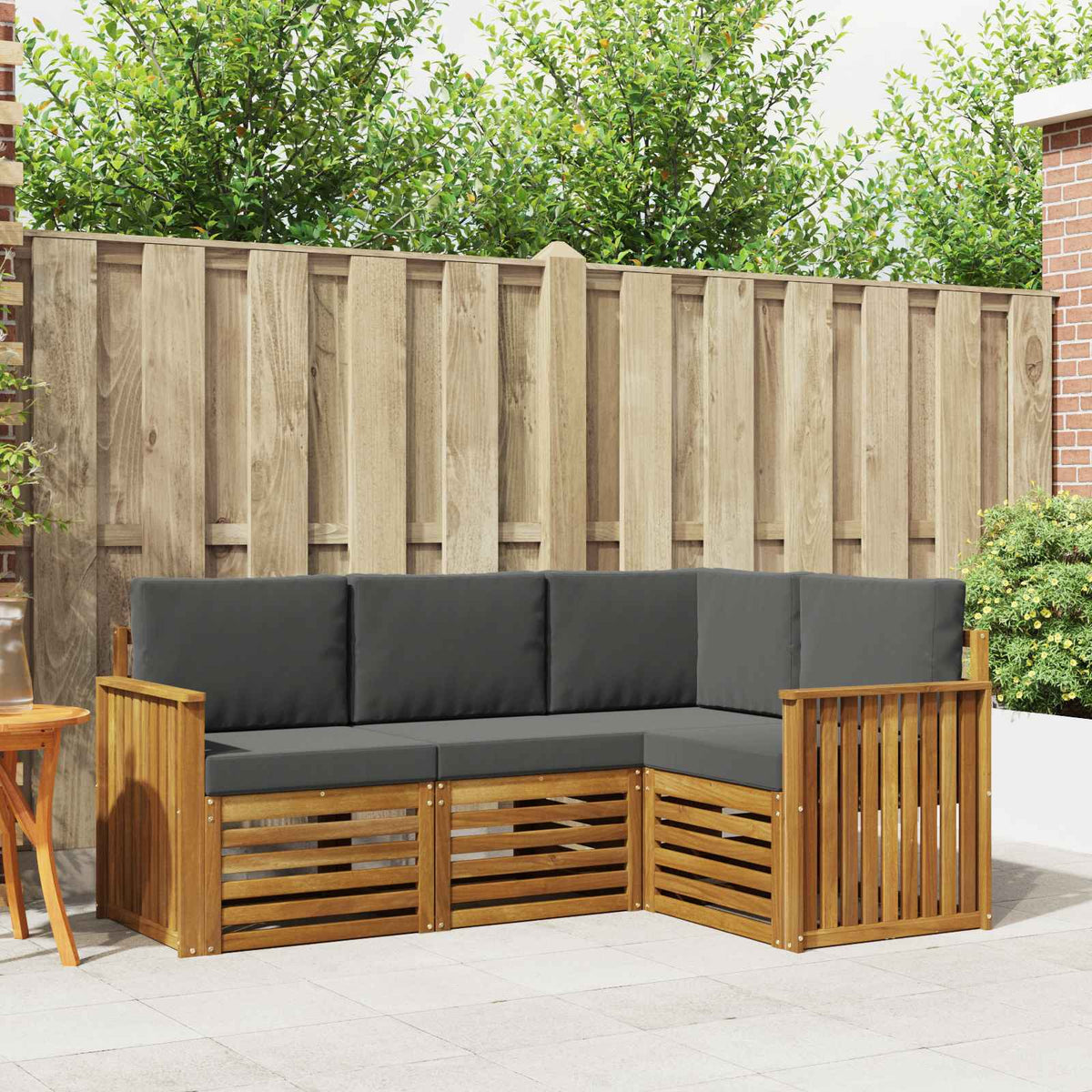 Set vanjskih sofa 4 kom. Prirodna i antracit Poliester