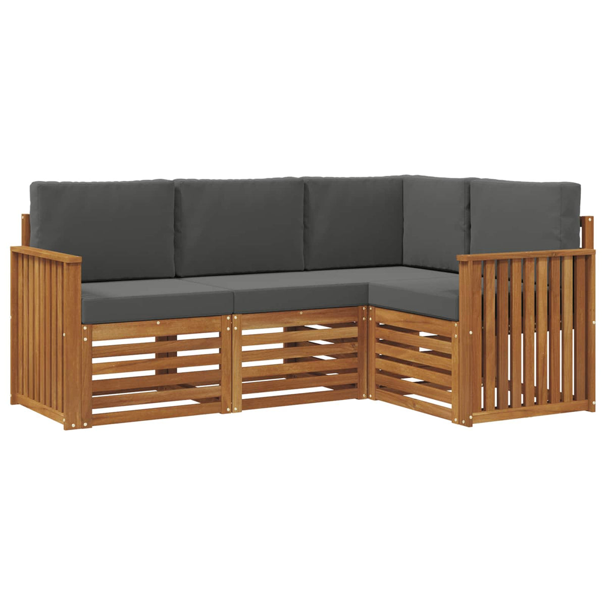 Set vanjskih sofa 4 kom. Prirodna i antracit Poliester