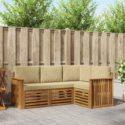 Set vanjskih sofa 4 kom. Prirodna i bež Poliester