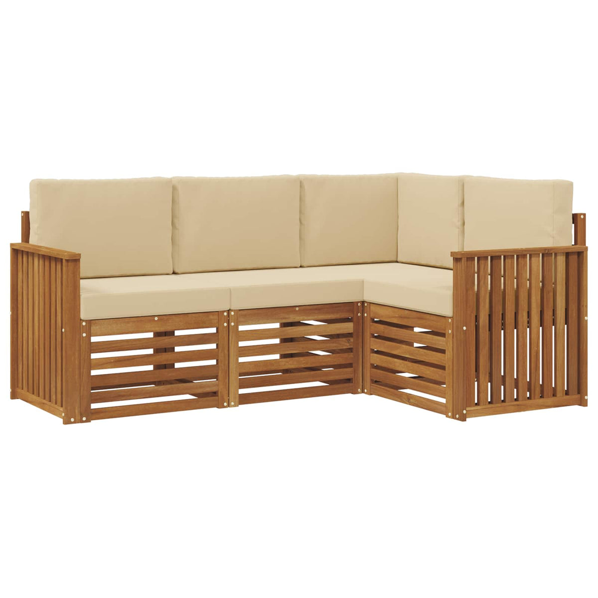 Set vanjskih sofa 4 kom. Prirodna i bež Poliester
