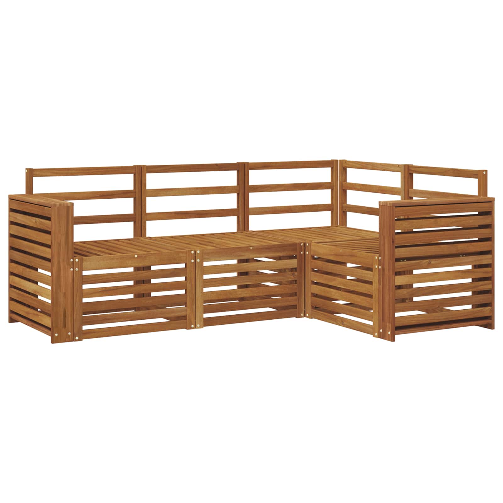 Setovi sofa 4 pcs Prirodna Čvrsto drvo akacije