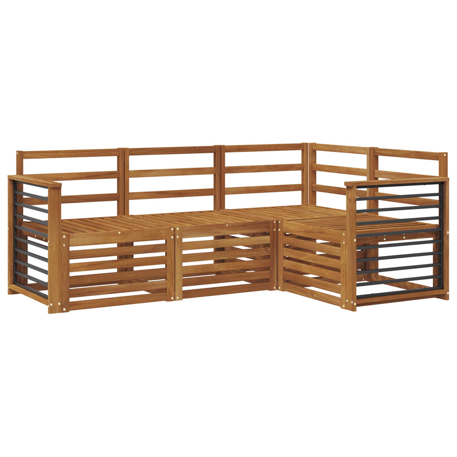 Setovi sofa 4 pcs Prirodna Čvrsto drvo akacije