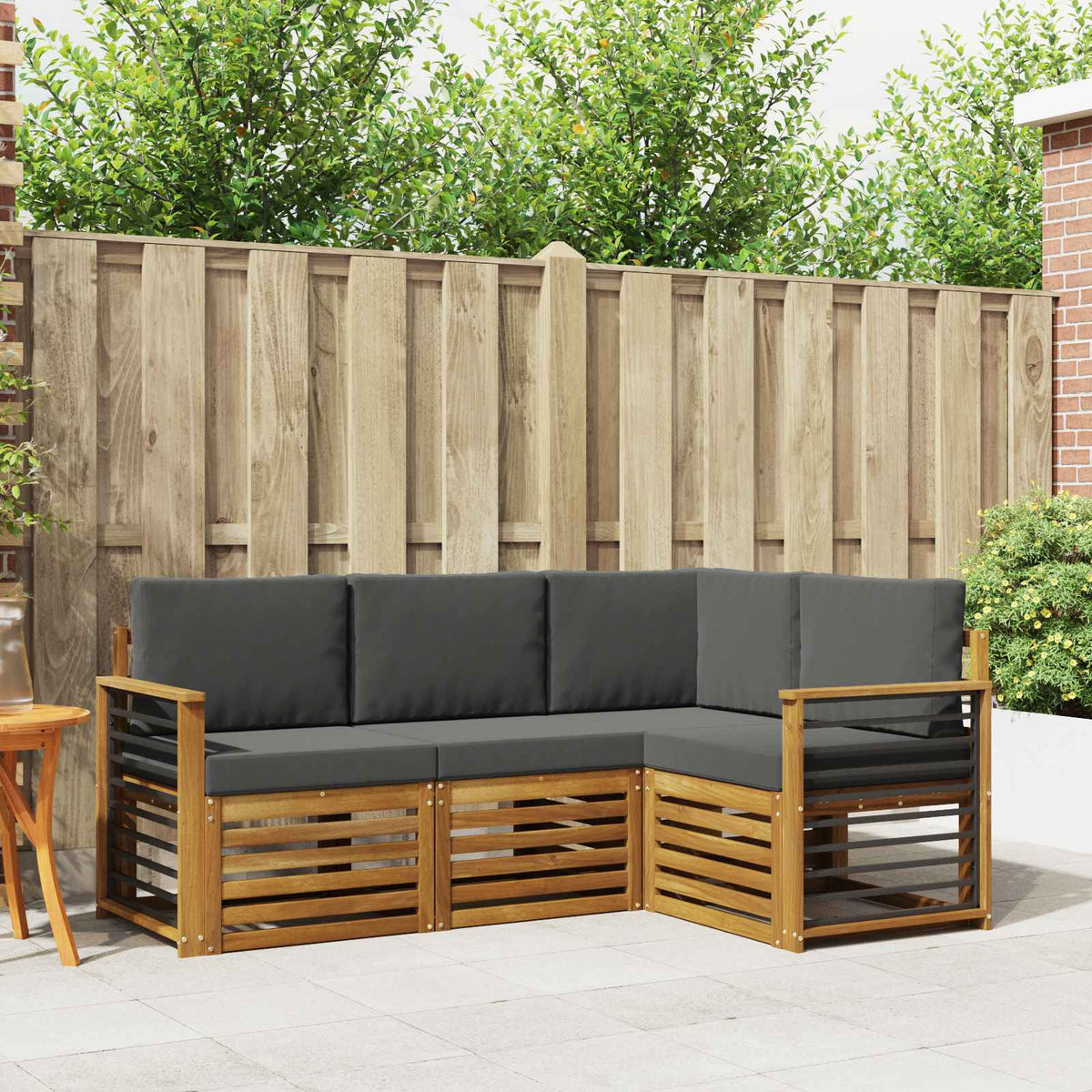 Set vanjskih sofa 4 kom. Prirodna i antracit Poliester