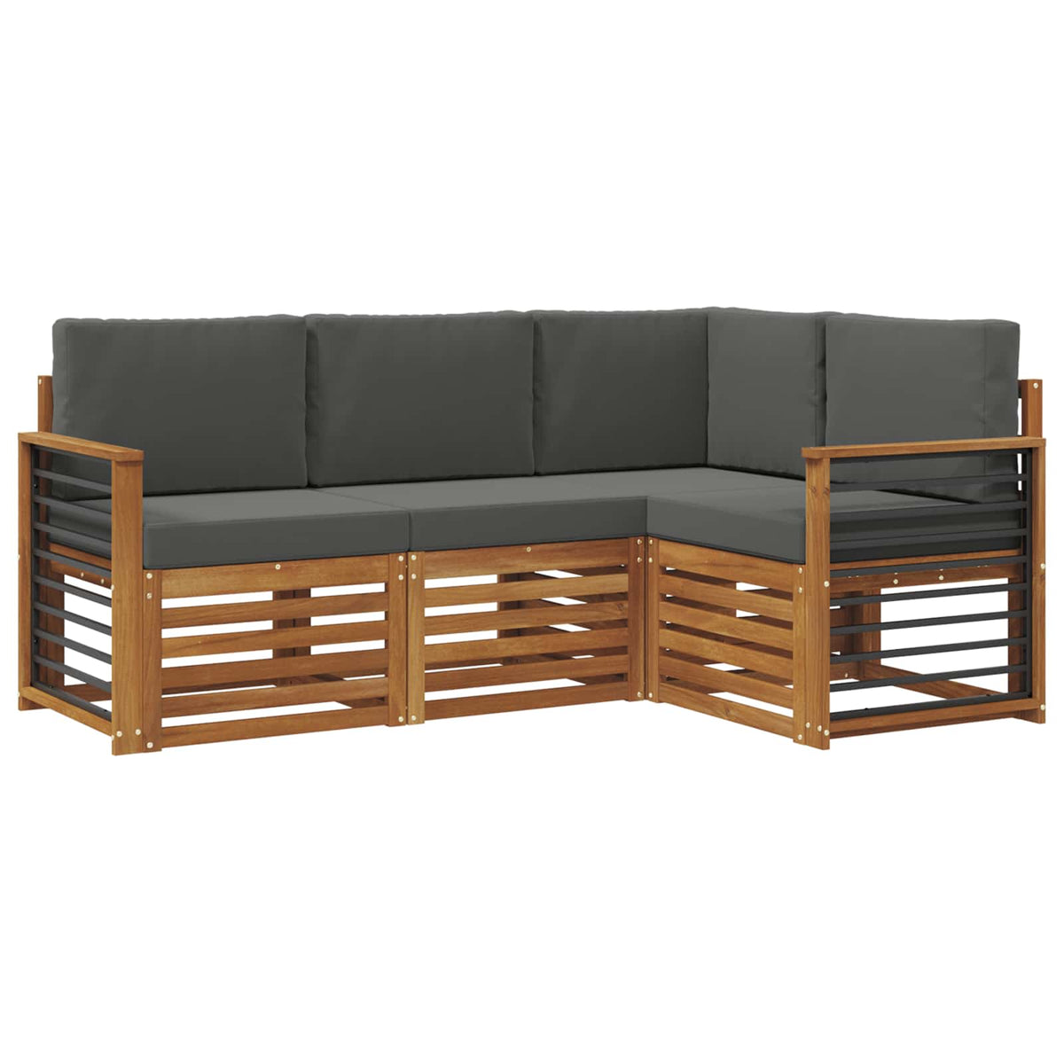 Set vanjskih sofa 4 kom. Prirodna i antracit Poliester