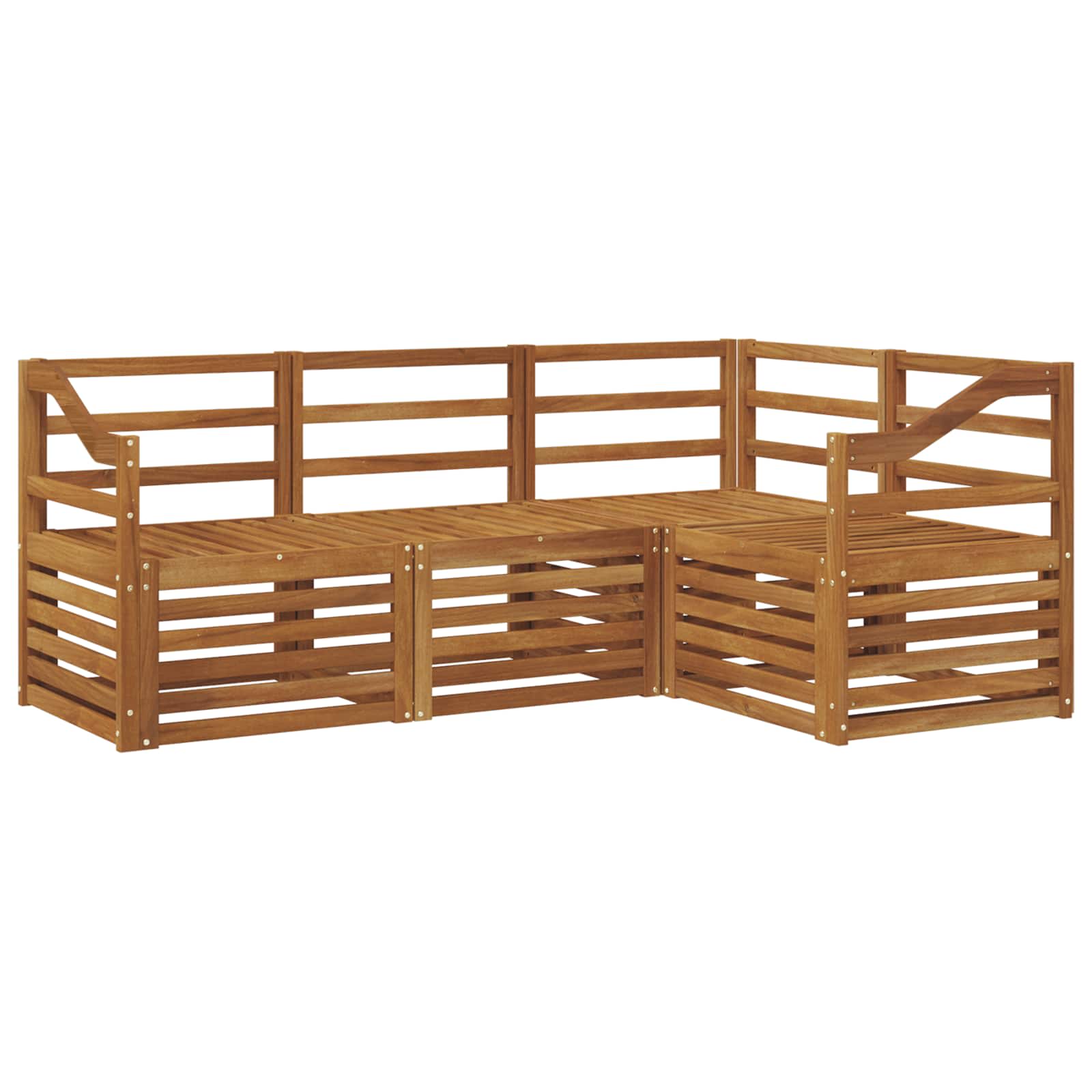 Setovi sofa 4 pcs Prirodna Čvrsto drvo akacije