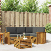 Set vanjskih sofa 5 kom. Prirodna i antracit Poliester