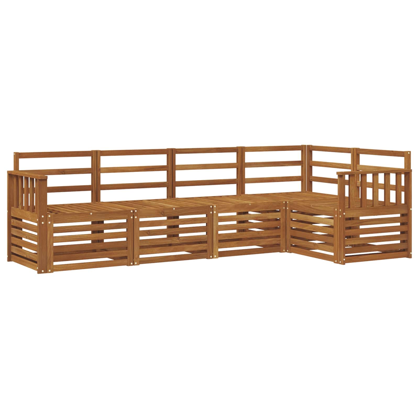 Sekcijska garnitura 5 pcs Prirodna Čvrsto drvo akacije