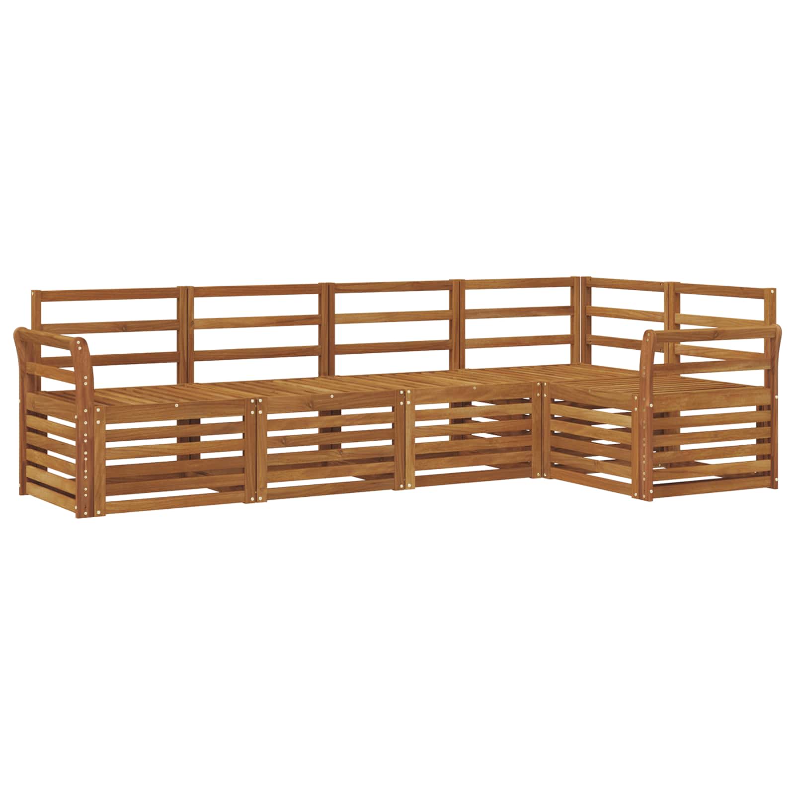 Sekcijska garnitura 5 pcs Prirodna Čvrsto drvo akacije