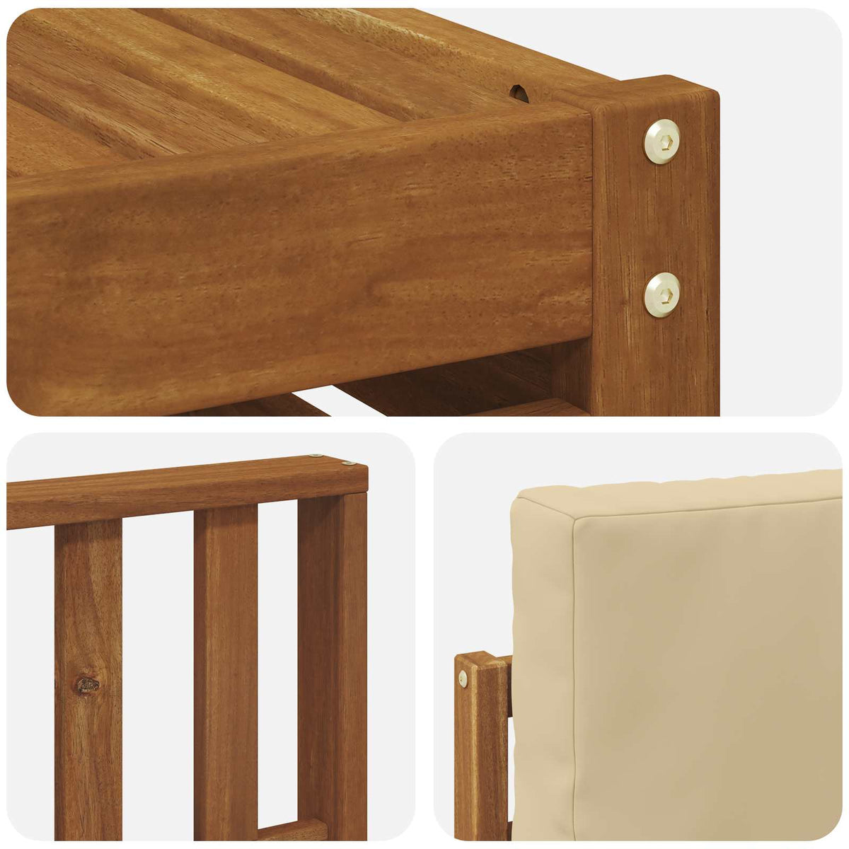 Set vanjskih sofa 6 kom. Prirodna i bež Poliester
