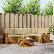 Set vanjskih sofa 6 kom. Prirodna i bež Poliester