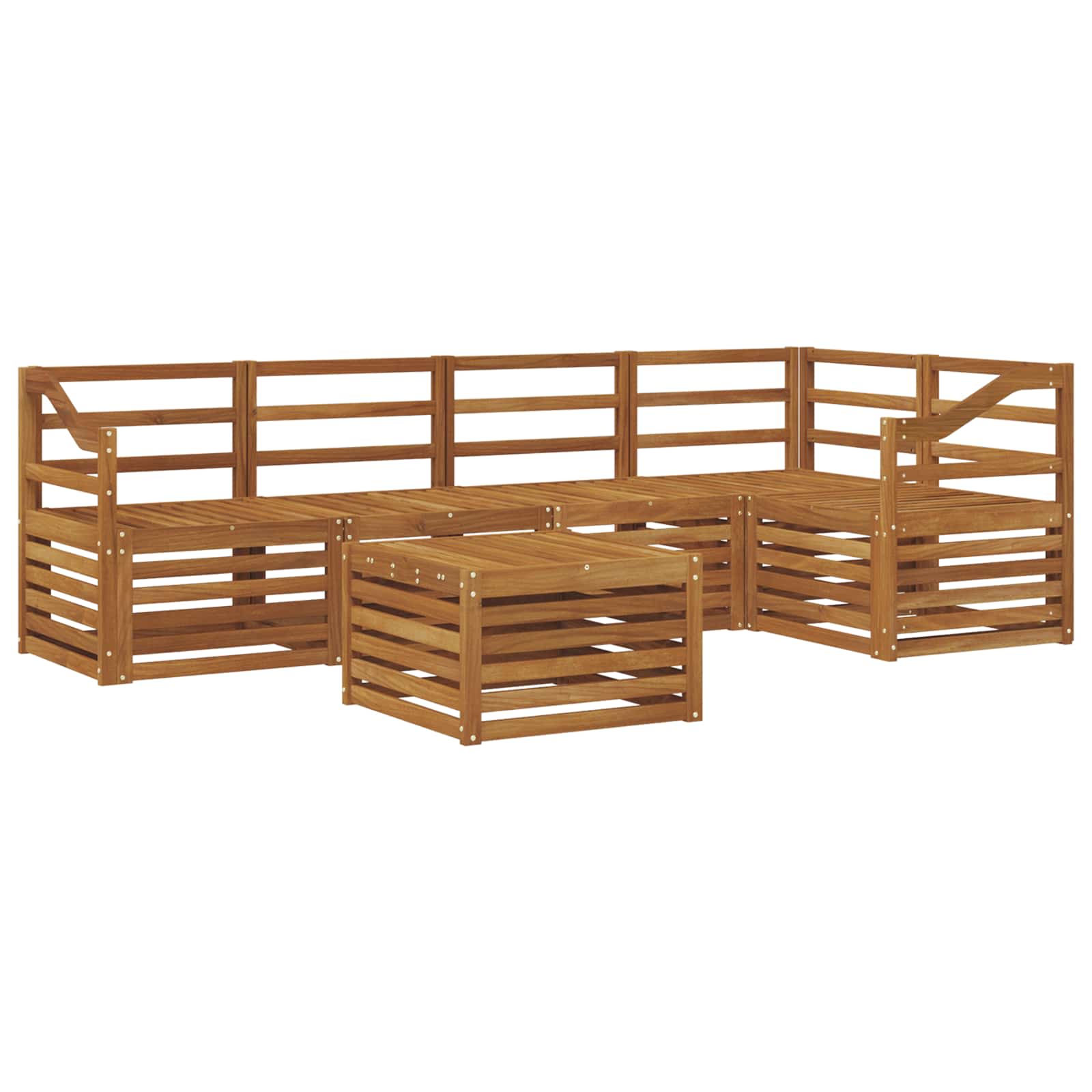 Sekcijska garnitura 6 pcs Prirodna Čvrsto drvo akacije
