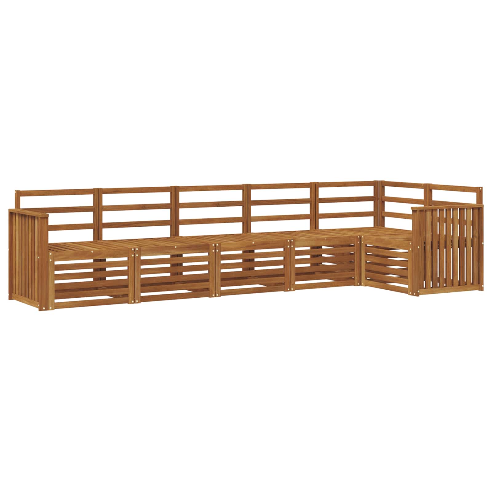 Sekcijska garnitura 6 pcs Prirodna Čvrsto drvo akacije