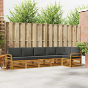 Set vanjskih sofa 6 kom. Prirodna i antracit Poliester Bijela 308 x 130,5 x 73 cm