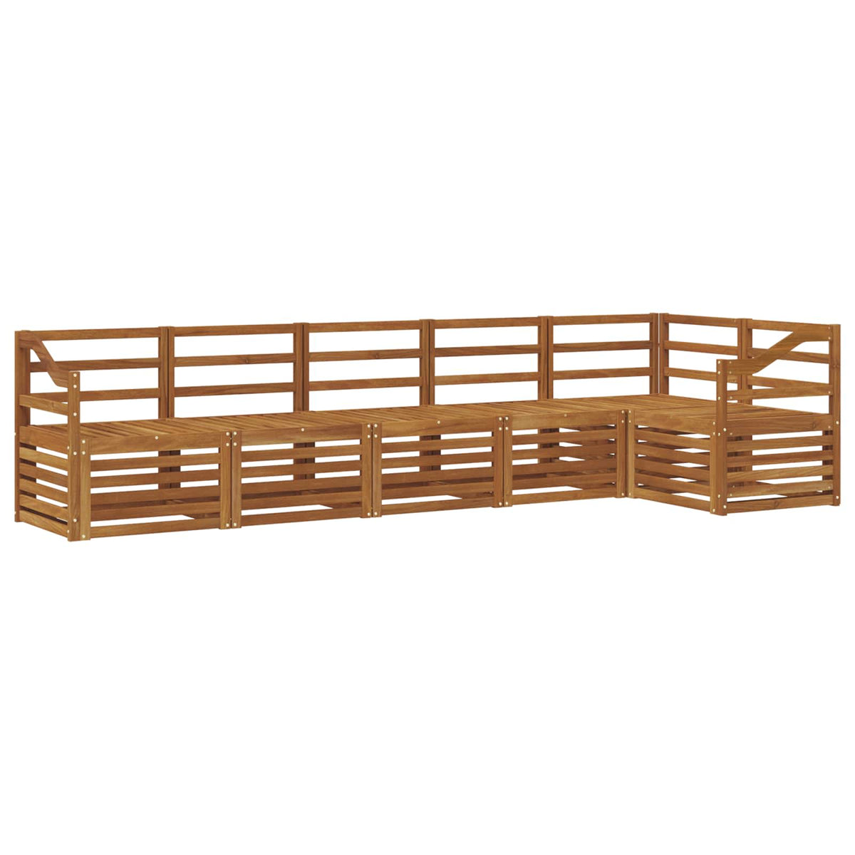Set vanjskih sofa 6 kom. Prirodna Poliester Bijela 304 x 126,5 x 73 cm