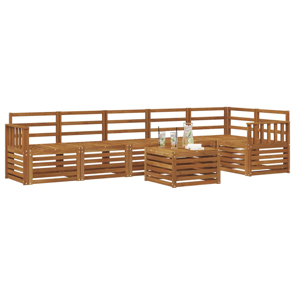 Set vanjskih sofa 7 kom. Prirodna Poliester