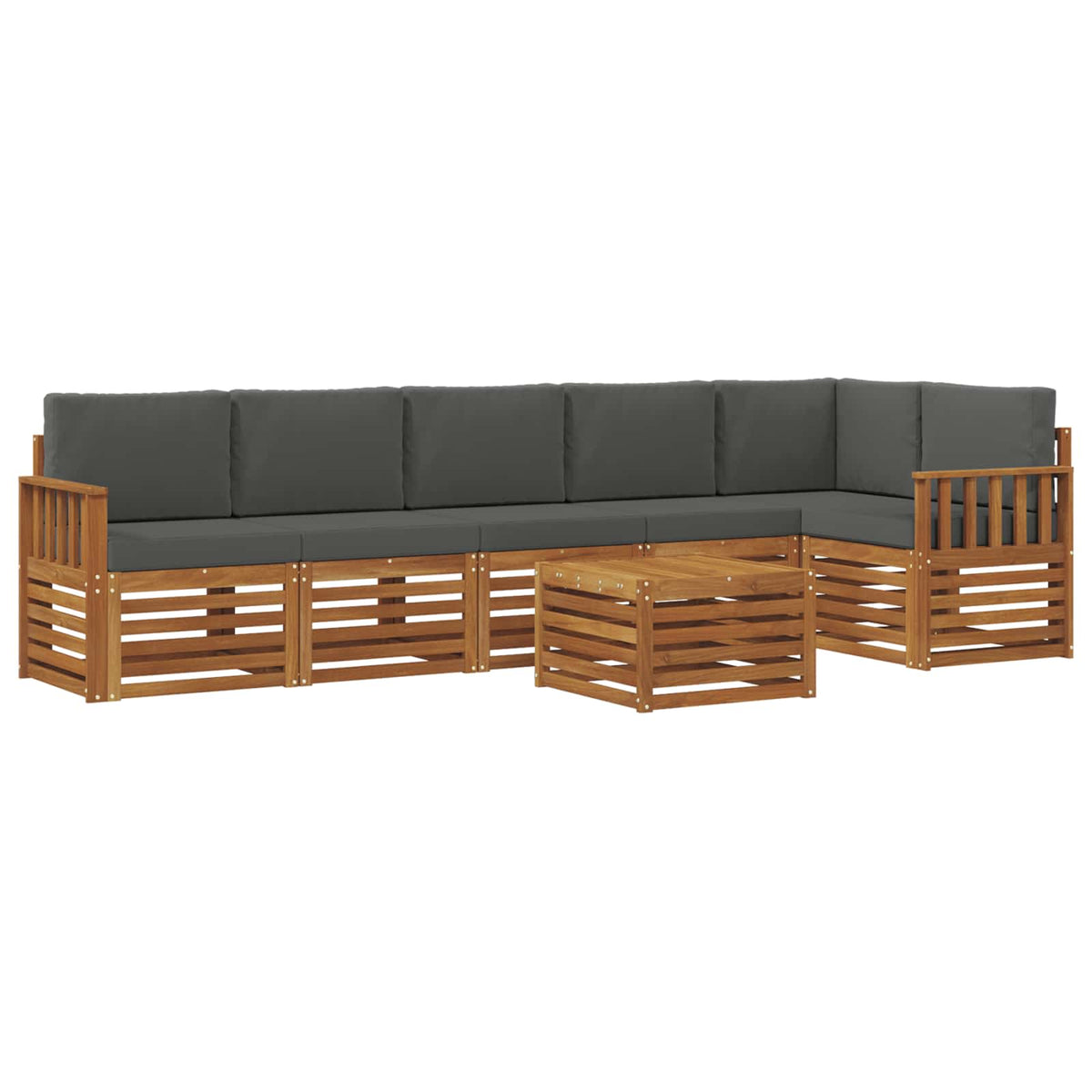 Set vanjskih sofa 7 kom. Prirodna i antracit Poliester