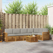 Set vanjskih sofa 7 kom. Prirodna i svijetlo siva Poliester