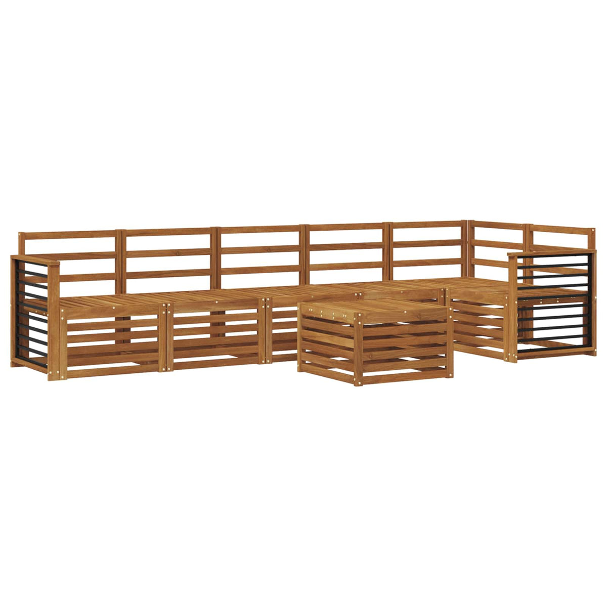 Set vanjskih sofa 7 kom. Prirodna Poliester Bijela