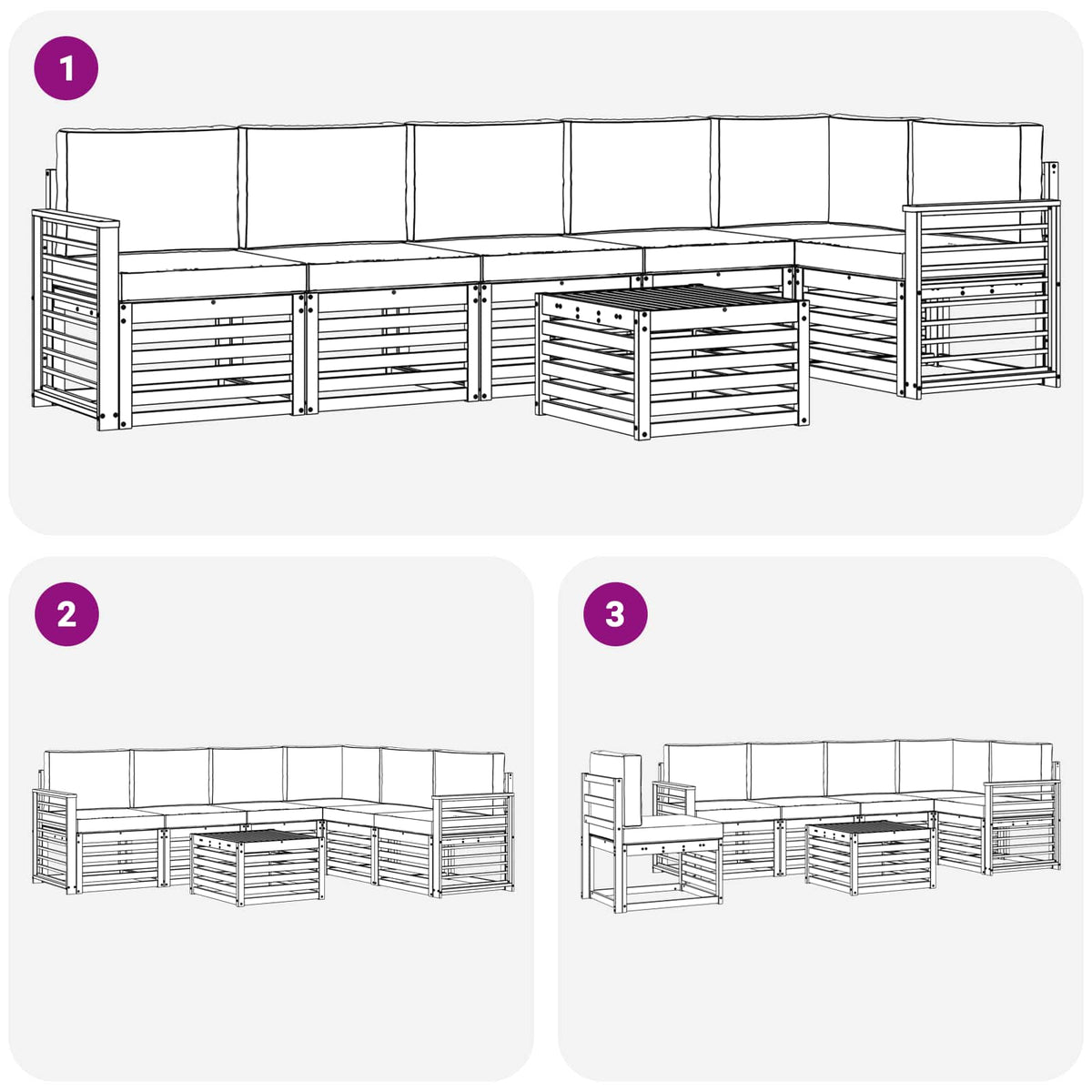 Set vanjskih sofa 7 kom. Prirodna i bež Poliester