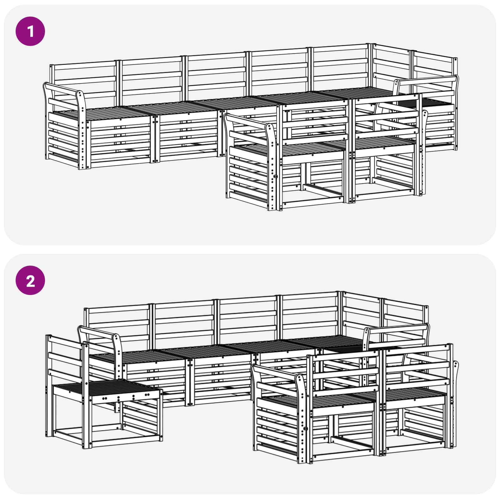 Setovi sofa 8 pcs Prirodna Čvrsto drvo akacije